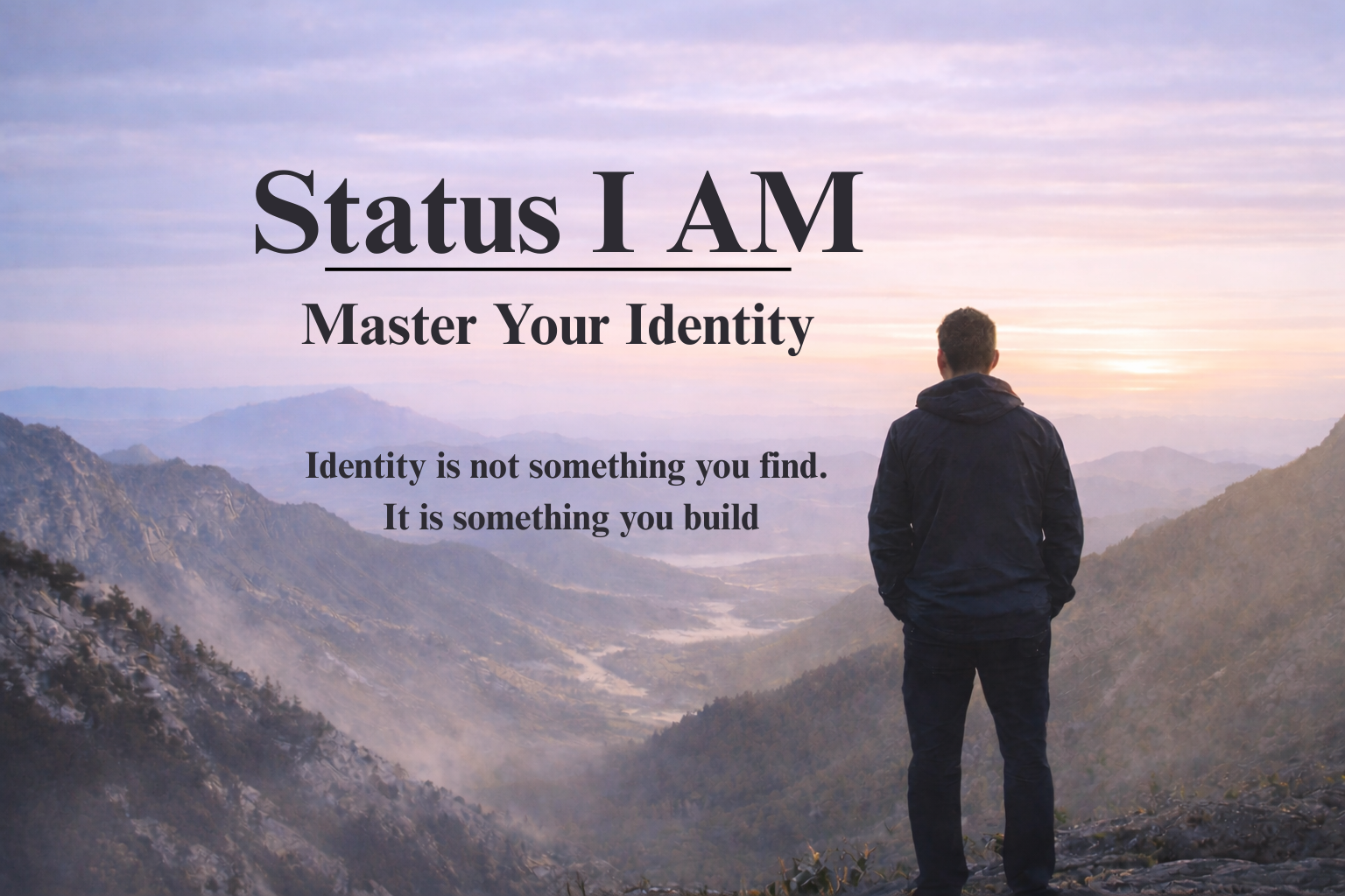 Silhouette of man looking over a valley